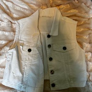 Only Worn Once Beautees Cropped Jean Jacket Vest